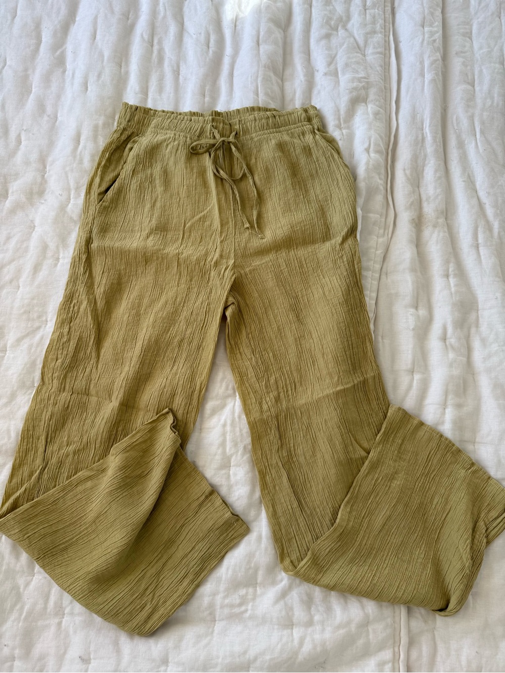 Zara wide leg crinkle pants